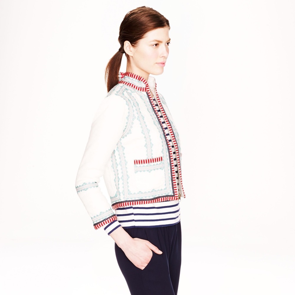 JCREW COLLECTION linen embroidered jacket